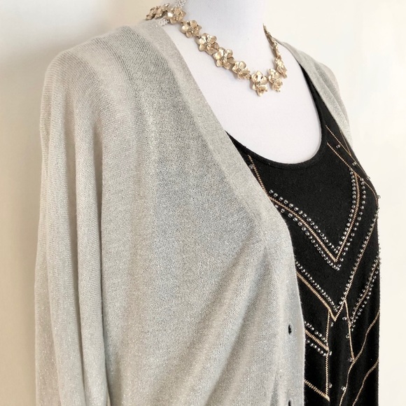 Women’s Gap Shimmery Boyfriend Slub Cardigan - Picture 3 of 11